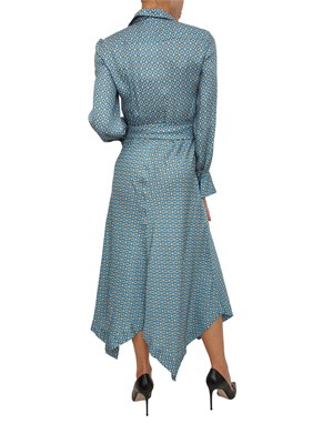 Abito lungo Iblacaici di iBlues in twill stampato azzurro a fantasia in DONNA