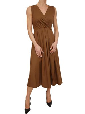 Abito smanicato Iblcasta iBlues in cotone stretch marrone in DONNA