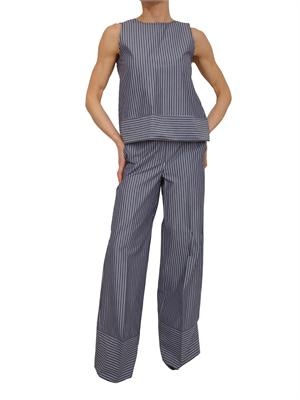 Pantaloni Iblorigine di iBlues in popeline di cotone blu in DONNA