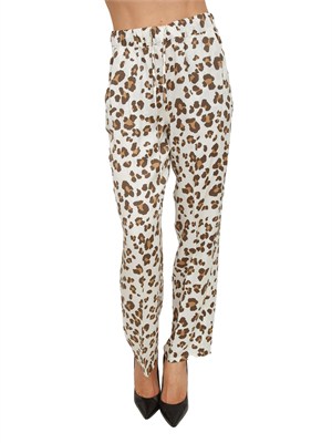 Pantalone Emmosso di Emme Marella in twill bianco animalier in DONNA