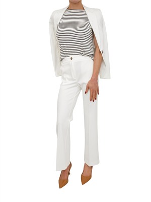 Pantaloni Flare Emme Marella in jersey bianco in DONNA