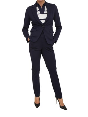 Giacca monopetto Emmgamma Emme Marella in jersey stretch blu in DONNA