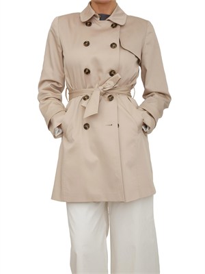 Trench Emmfinale di Emme Marella in raso di viscosa beige in DONNA