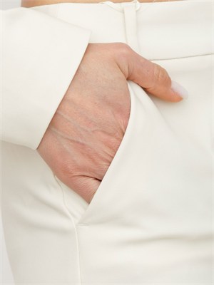 Pantaloni donna Emmsalute di Emme Marella in misto cotone bianco avorio in DONNA