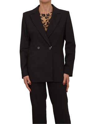 Giacca doppiopetto Emmrum1 Emme Marella in misto cotone nero in DONNA
