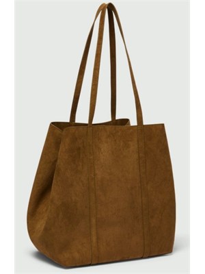 Shopper Emme Marella in jersey vellutato marrone in DONNA