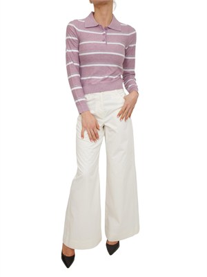 Polo maglia Emmabate di Emme Marella in lana leggera lurex lilla in DONNA