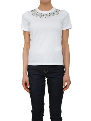T-shirt MLSSAIO Marella in cotone bianco e cristalli in DONNA
