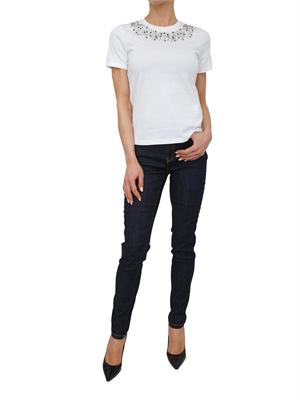 T-shirt MLSSAIO Marella in cotone bianco e cristalli in DONNA