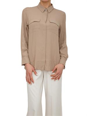 Camicia MLLFEBE Marella in crêpe de Chine misto seta tortora in DONNA