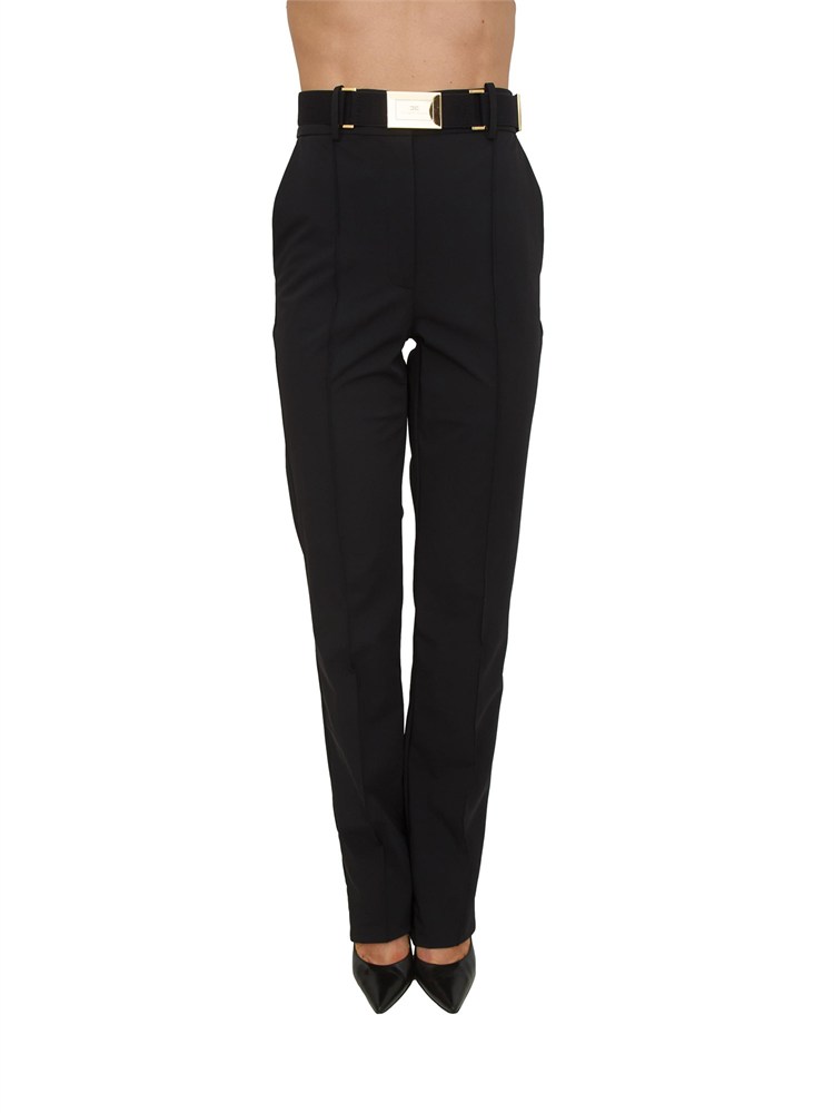Pantaloni Elisabetta Franchi in tessuto tecnico nero