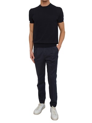 Pantaloni chino Aiace Galassi in tencel e cotone blu in UOMO
