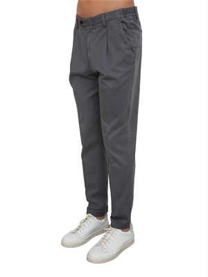 Pantaloni chino Aiace Galassi in tencel e cotone grigio in UOMO