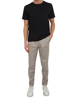 Pantaloni chino Aiace Galassi in tencel e cotone tortora in UOMO