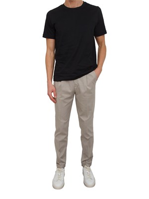 Pantaloni chino Aiace Galassi in tencel e cotone tortora in UOMO