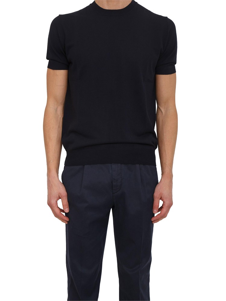 T-shirt uomo Aiace Galassi in maglia di pregiato cotone blu