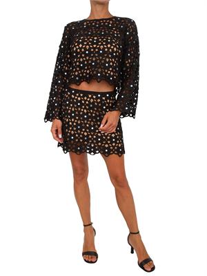 Top Michael Michael Kors in pizzo crochet nero in DONNA