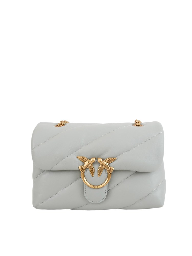Classic Love Bag Puff Pinko in nappa grigia