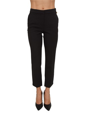 Pantaloni Elisabetta Franchi in crêpe leggero nero in DONNA