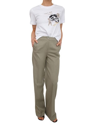T-shirt Diuk Nenette in cotone bianco con applicazioni in DONNA