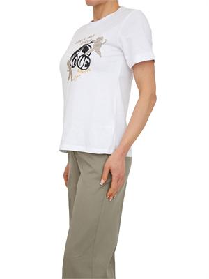 T-shirt Diuk Nenette in cotone bianco con applicazioni in DONNA
