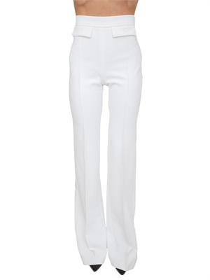 Pantaloni Elisabetta Franchi in doppio crêpe stretch avorio in DONNA