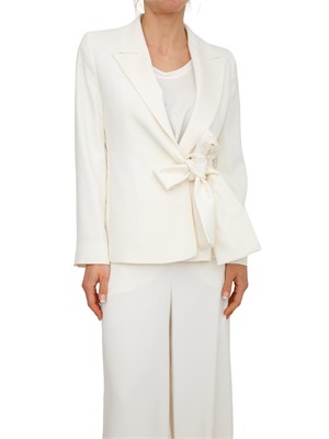 Giacca Meandro Marella in crêpe envers satin avorio in DONNA