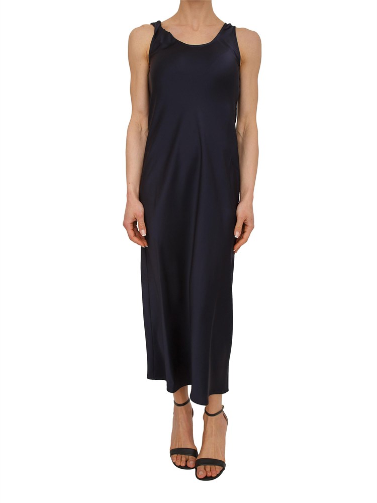 Abito Ovale Marella in double satin blu