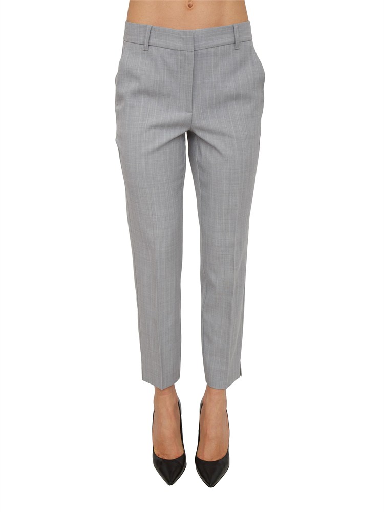 Pantaloni Airone Marella in tela bistretch grigia a righe effetto malfilÉ