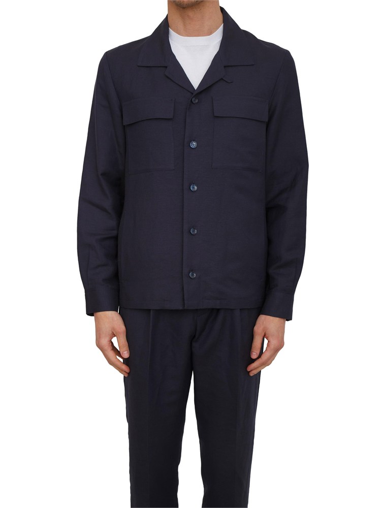 Camicia overshirt blu Antony Morato lino e viscosa