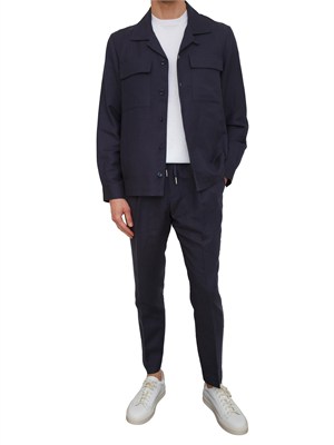 Camicia overshirt Antony Morato in lino e viscosa blu in UOMO