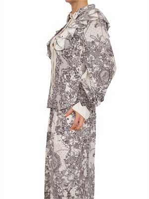 Camicia Blugirl in viscosa panna con stampa effetto pizzo in DONNA