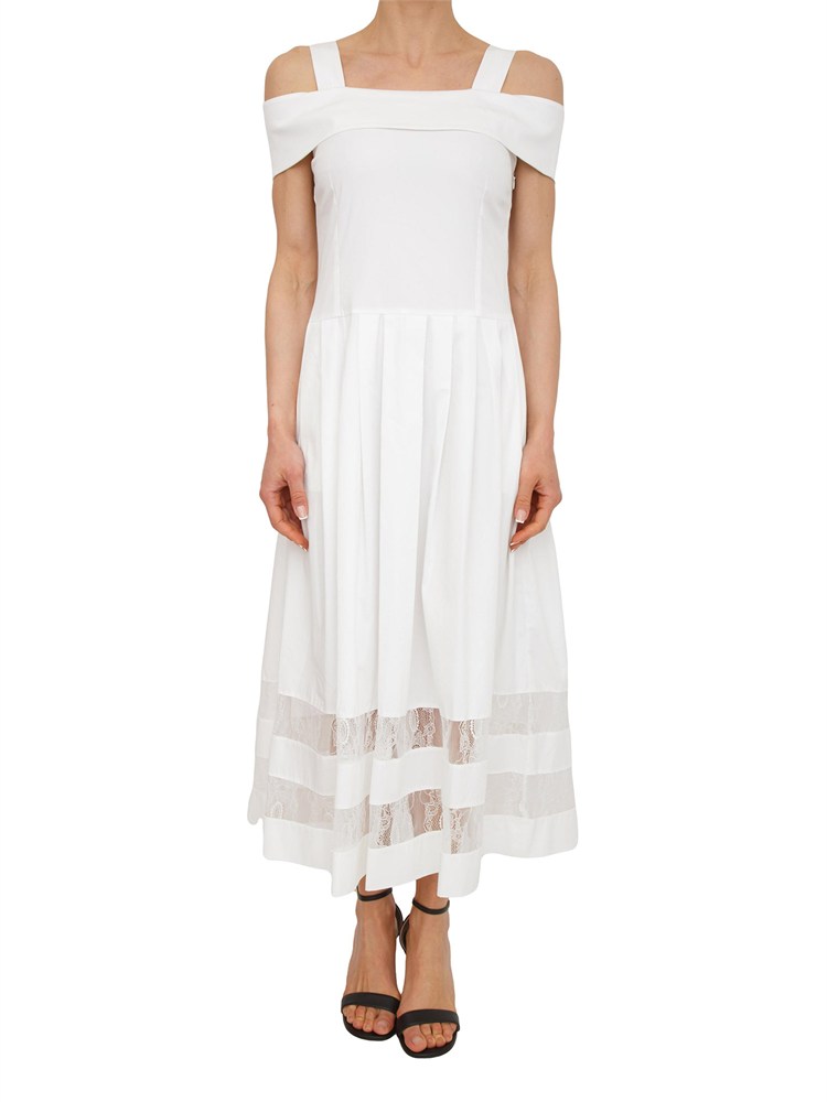 Abito Blugirl in cotone bianco con pizzo