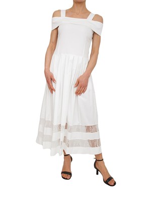 Abito Blugirl in cotone bianco con pizzo in DONNA