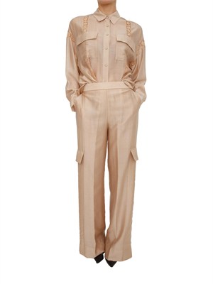 Camicia Blugirl in lyocell cammello con pizzo in DONNA