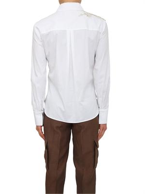 Camicia a maniche lunghe Blugirl in cotone bianco con cristalli spalla in DONNA