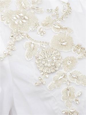 Abito Blugirl in cotone stretch bianco e cristalli applicati in DONNA