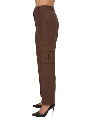 Pantaloni Blugirl con tasconi laterali in viscosa marrone in DONNA