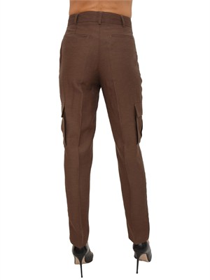 Pantaloni Blugirl con tasconi laterali in viscosa marrone in DONNA