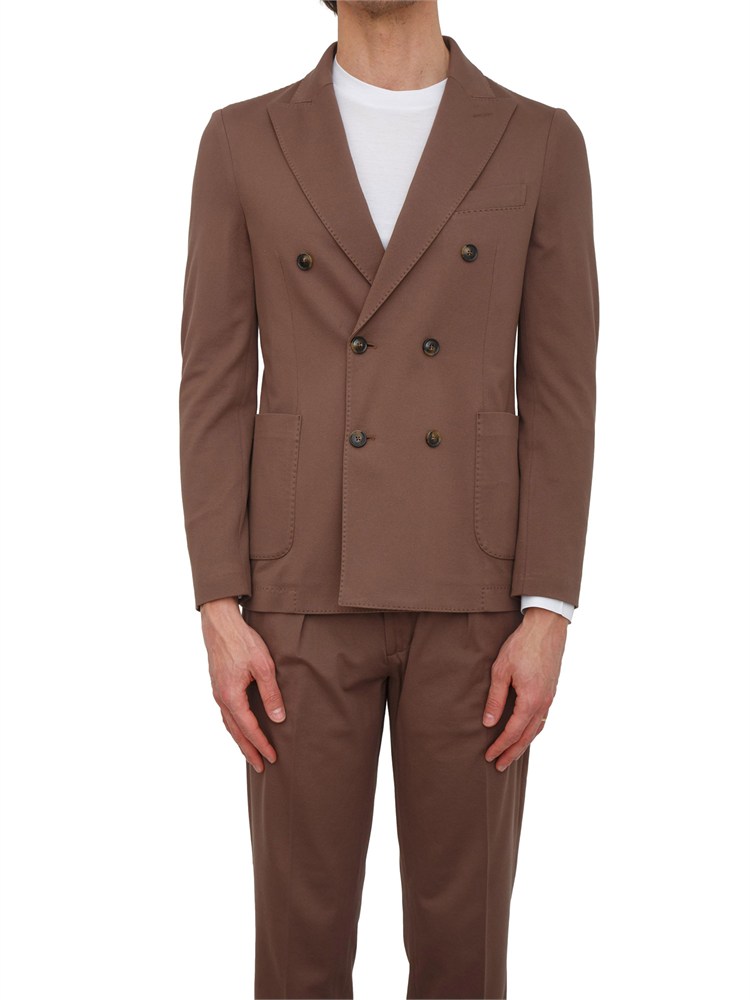 Giacca uomo doppiopetto Circolo 1901 in piquet filo di scozia marrone