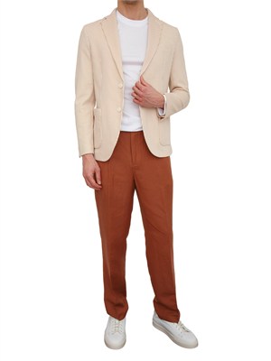Giacca uomo Circolo 1901 in oxford beige a righe in UOMO