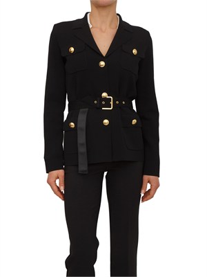 Giacca maglia Elisabetta Franchi in punto stoffa nero in DONNA