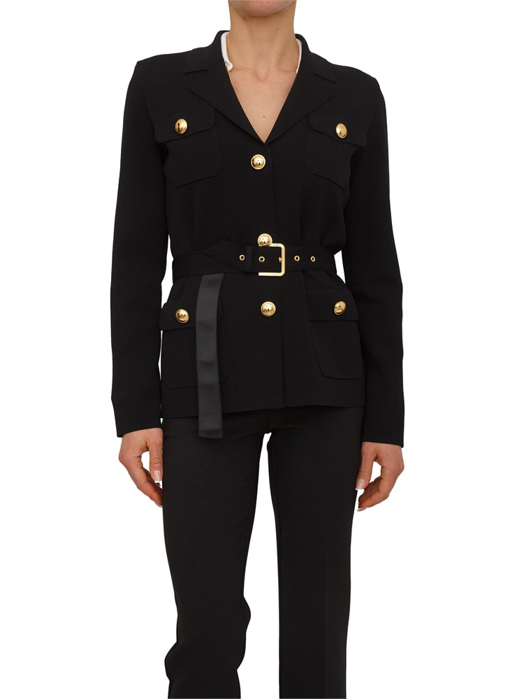 Giacca maglia Elisabetta Franchi in punto stoffa nero