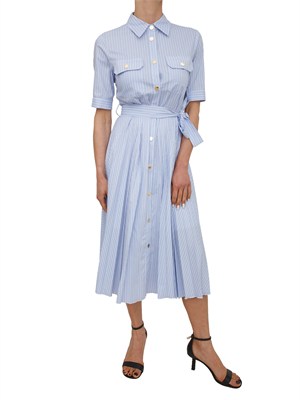 Abito midi Fracomina in misto cotone azzurro in DONNA