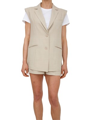 Gilet Fracomina modello blazer in tessuto beige in DONNA