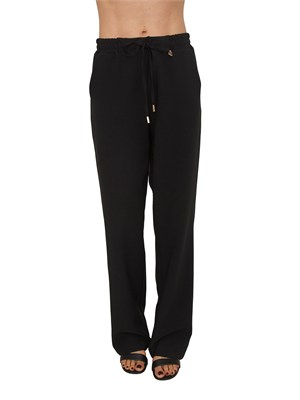 Pantaloni Fracomina in tessuto elasticizzato neri in DONNA