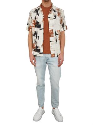 T-shirt Antony Morato in cotone slub ruggine in UOMO