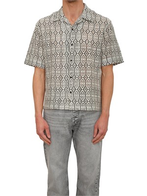 Camicia Antony Morato in cotone lavorazione jacquard beige nero in UOMO