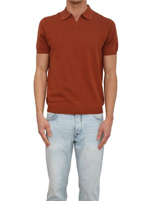 Polo Antony Morato in maglia di cotone ruggine in UOMO