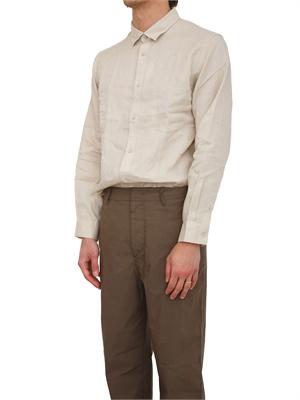 Camicia Armani Exchange uomo in lino beige in UOMO